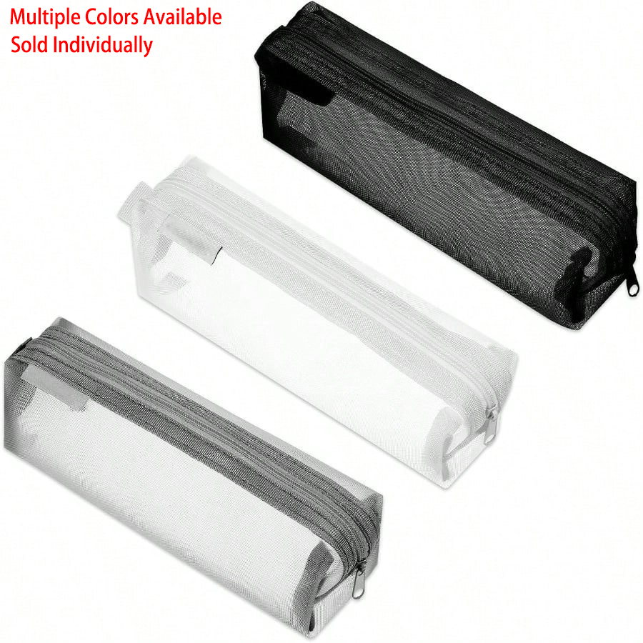 Clear Mesh Pencil Pouch For Exam - Şeffaf Fileli Sınav Kalem Kutusu Minimalist