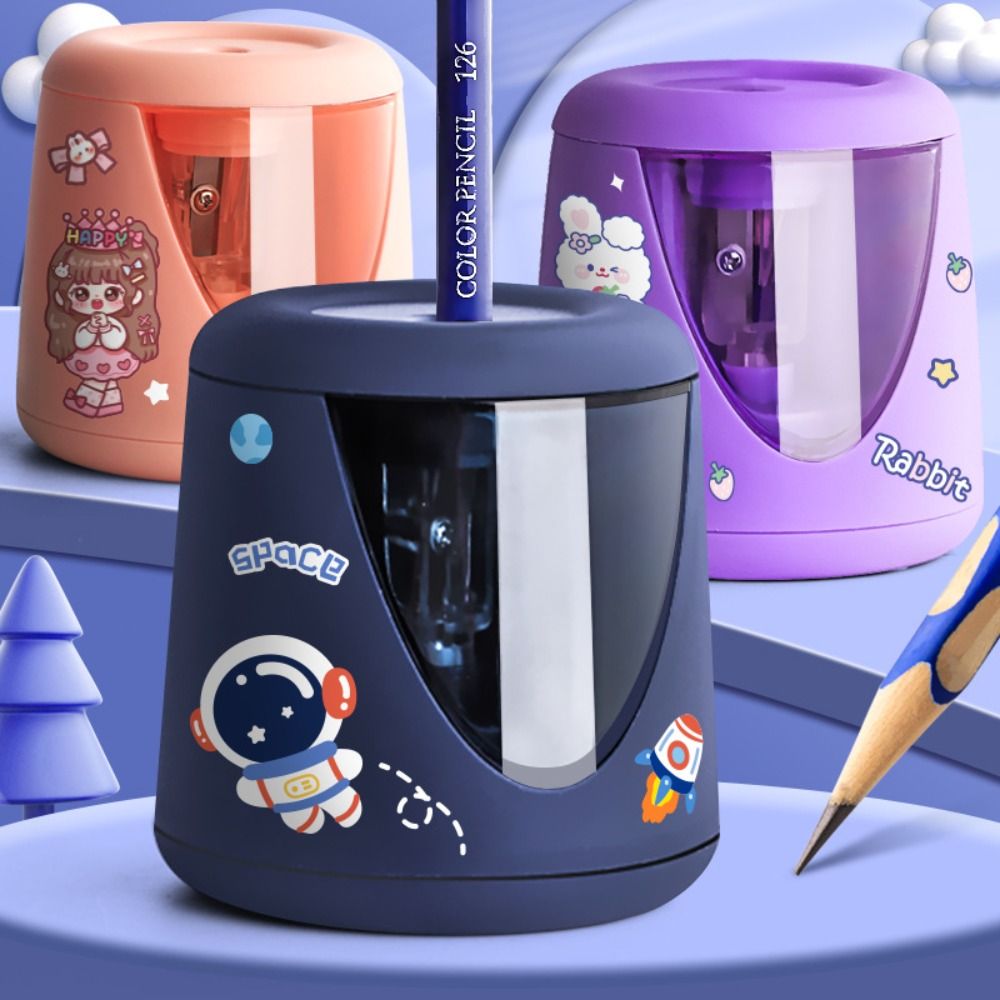 Electric Pencil Sharpener Usb - Dekoratif Etiketli Ofis Okul Malzemeleri Yaratıcı