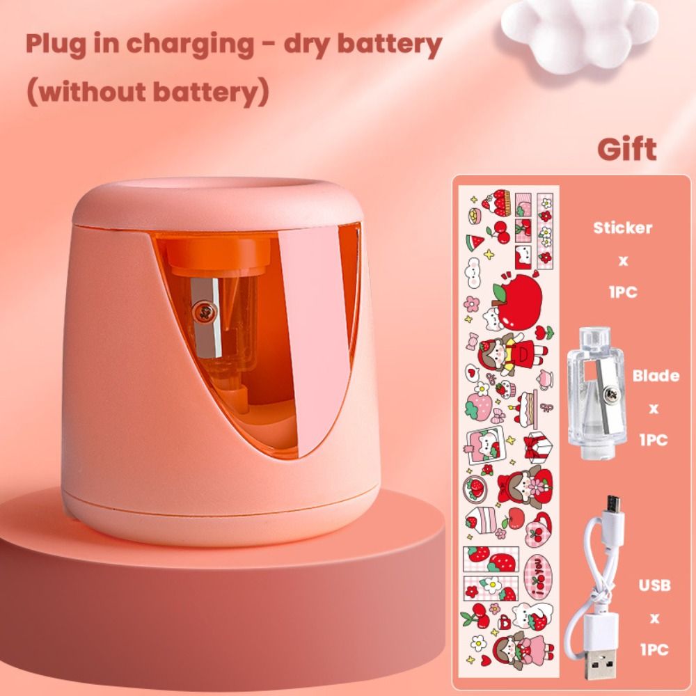 Electric Pencil Sharpener Usb - Okul Malzemeleri Pil/USB/Şarjlı Karikatür Tasarımlı Kırtasiye