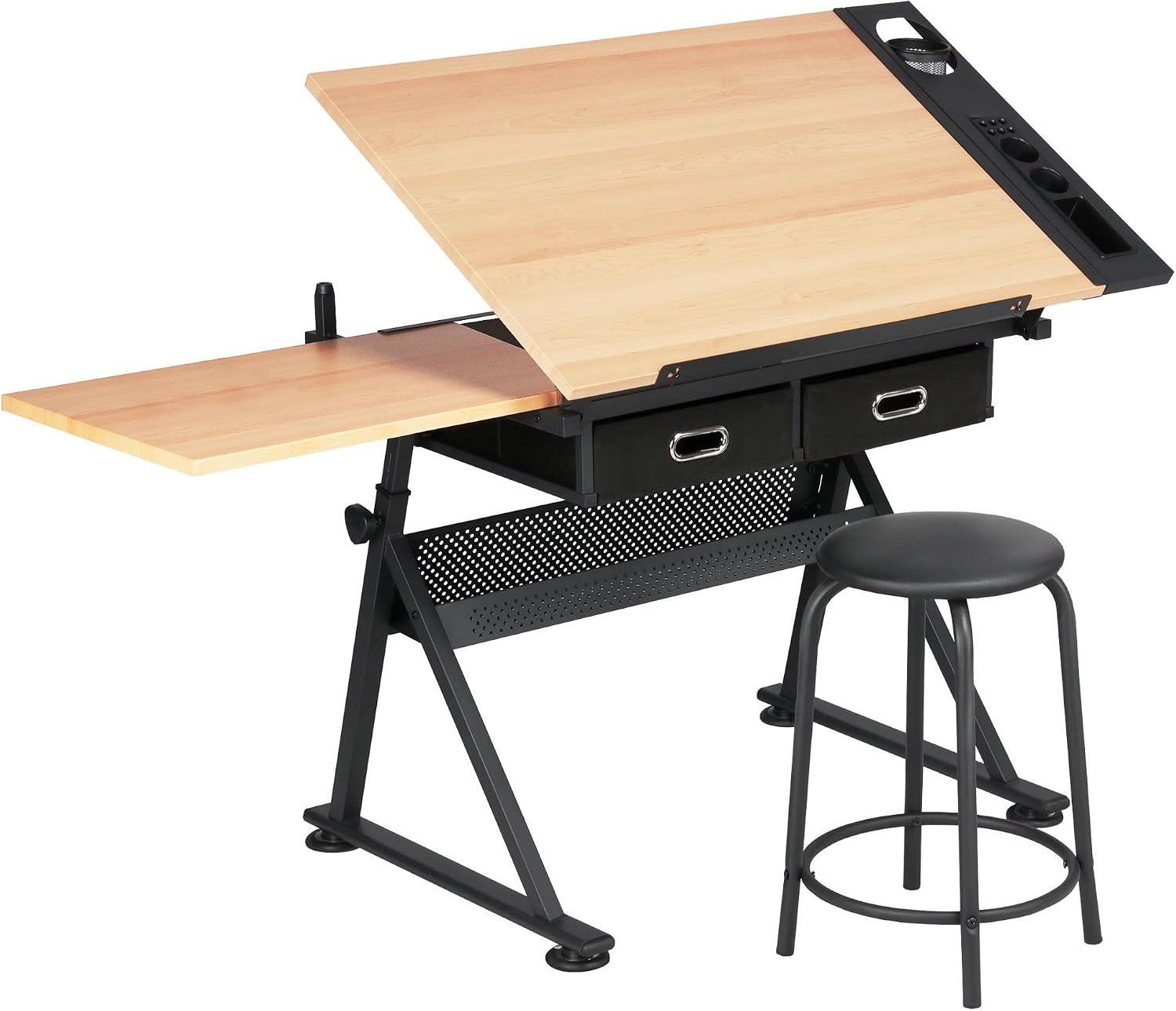 Office Furniture - Ayarlanabilir Çizim Masası, Uyumlu Tabure ile,