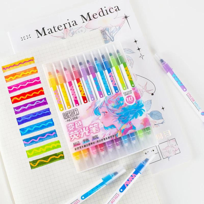 Pastel Highlighter Set Double Ended - 10 adet Çift uçlu Sihirli Renk