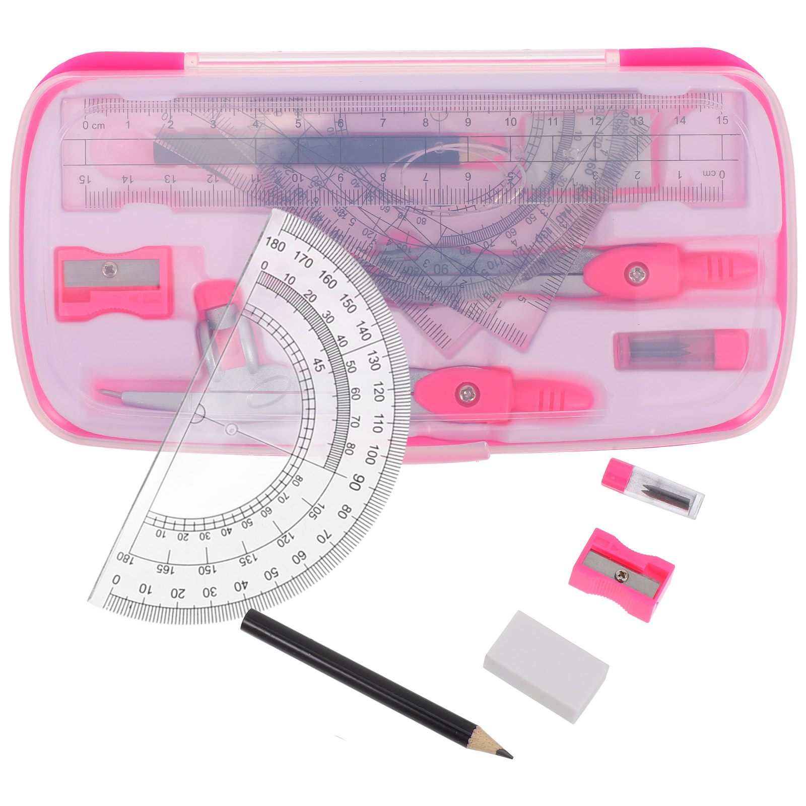 Math Geometry Set With Compass - 1 takım hafif taşınabilir pusula seti,