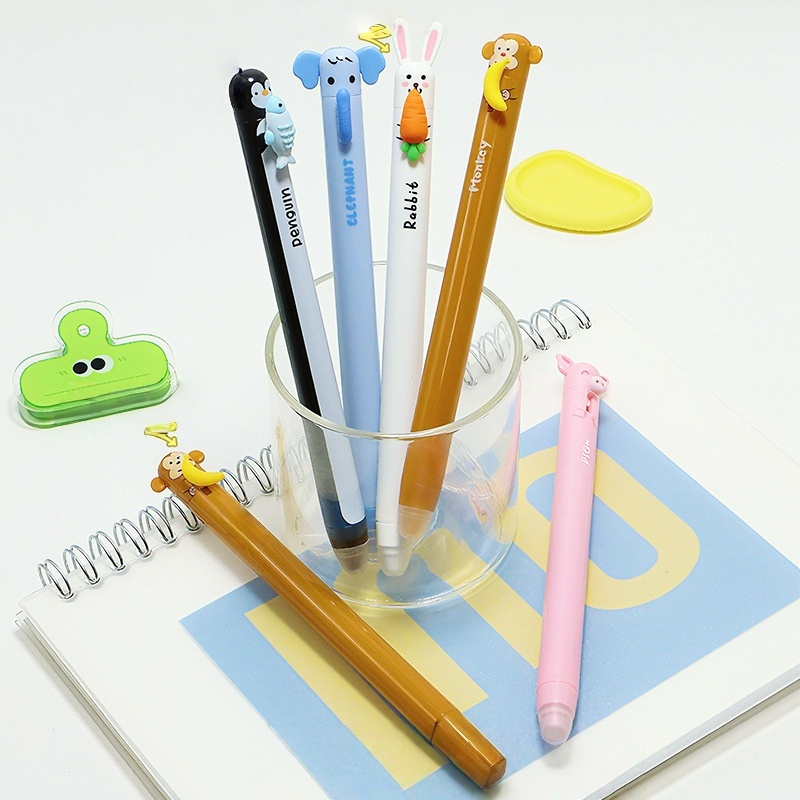 Retractable Eraser Pen Click - Yenilikçi Hayvan Figürlü Silinebilir Tıklamalı Kalemler