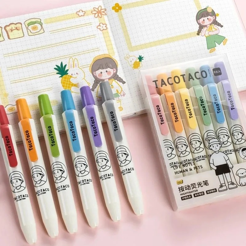 6 adet/takım Pastel Renk Macar - Pastel Highlighter Set Double Ended incelemesi ve fiyatı