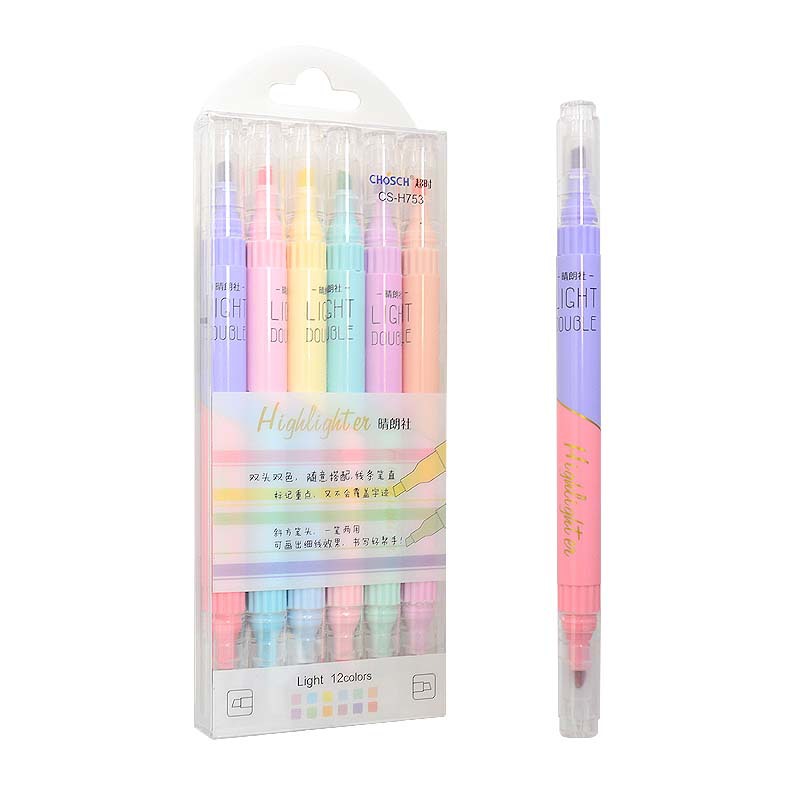 6 adet çift İpucu fosforlu kal - Pastel Highlighter Set Double Ended incelemesi ve fiyatı