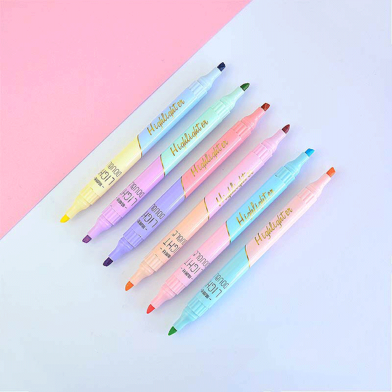 6 adet çift İpucu fosforlu kal - Pastel Highlighter Set Double Ended incelemesi ve fiyatı
