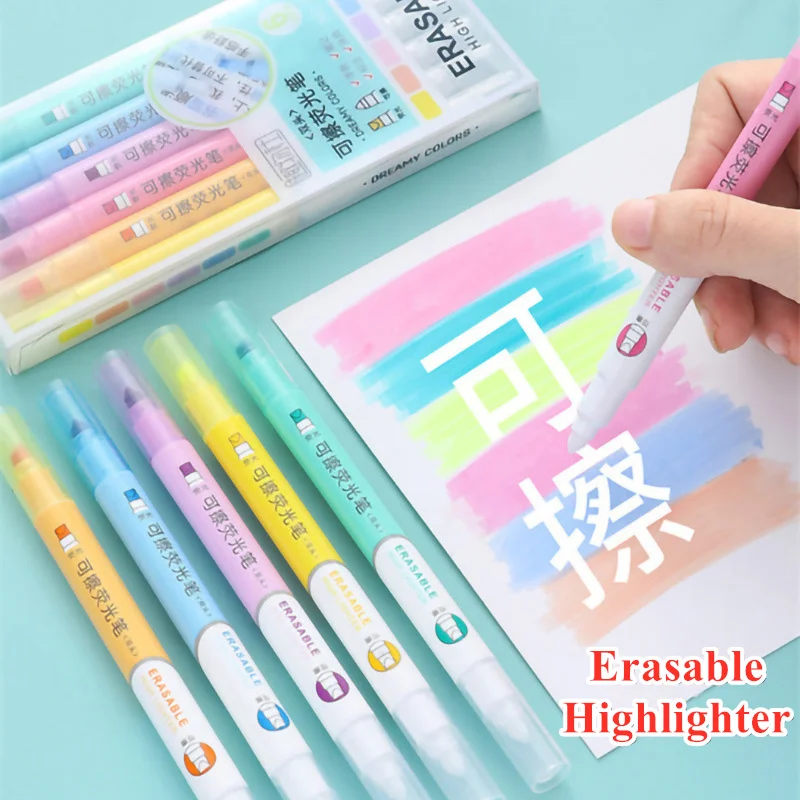 6 Renk Silinebilir Fosforlu Ka - Pastel Highlighter Set Double Ended incelemesi ve fiyatı