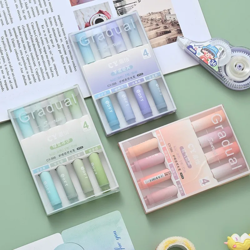 2025 4'lü Paket Kademeli Fosfo - Pastel Highlighter Set Double Ended incelemesi ve fiyatı