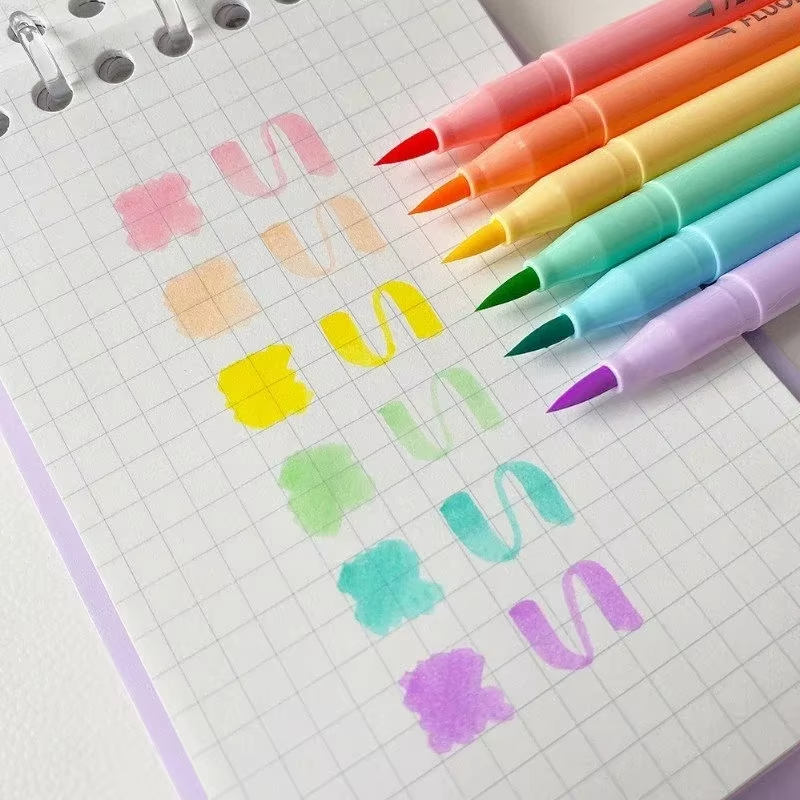 6 renk Yumuşak Fırça Floresan  - Pastel Highlighter Set Double Ended incelemesi ve fiyatı