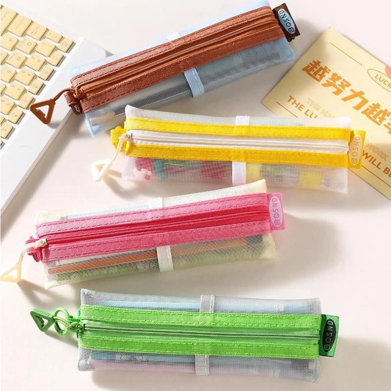 Şeffaf File Kalem Çantası Çift - Clear Mesh Pencil Pouch For Exam incelemesi ve fiyatı
