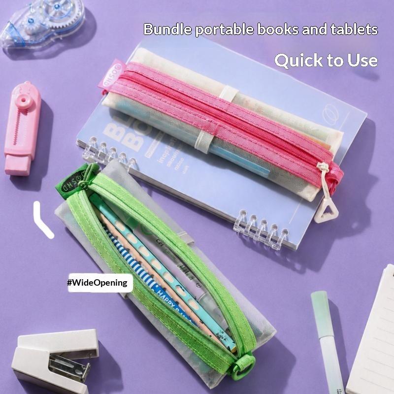 Şeffaf File Kalem Çantası Çift - Clear Mesh Pencil Pouch For Exam incelemesi ve fiyatı