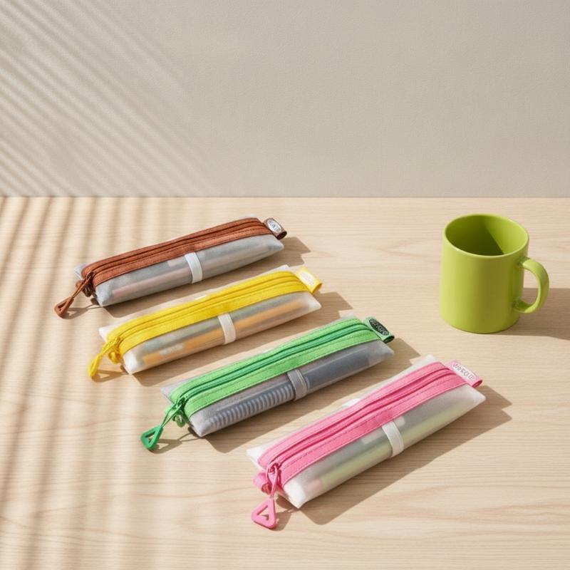 Şeffaf File Kalem Çantası Çift - Clear Mesh Pencil Pouch For Exam incelemesi ve fiyatı