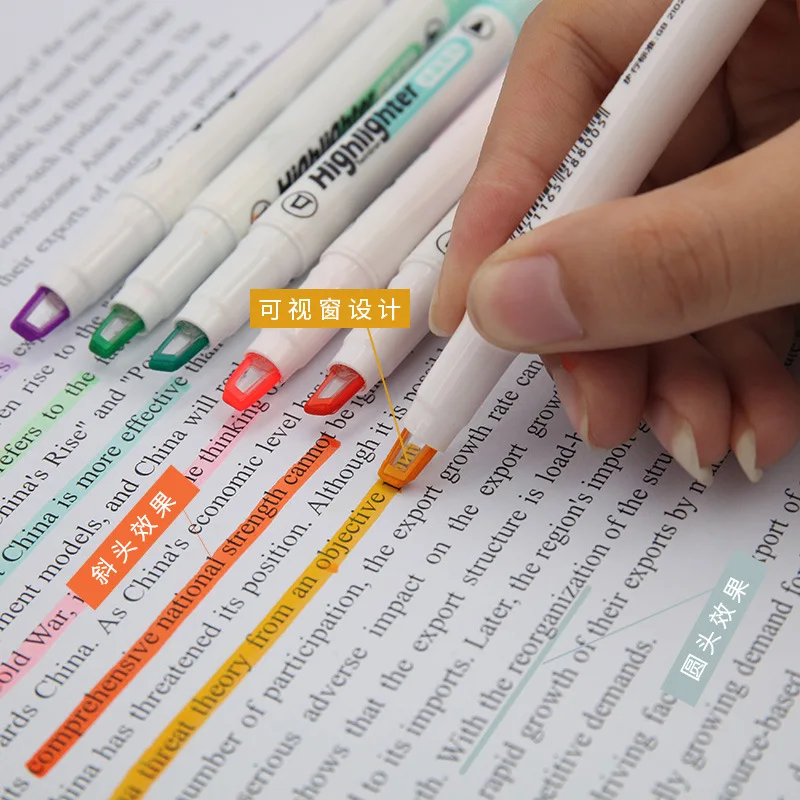 6 Renk/Set Benzersiz Pencere U - Pastel Highlighter Set Double Ended incelemesi ve fiyatı