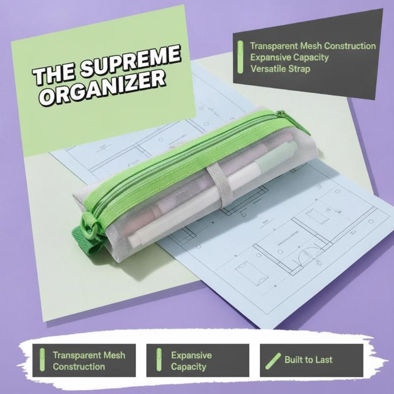 Şeffaf File Kalem Çantası Çift - Clear Mesh Pencil Pouch For Exam incelemesi ve fiyatı